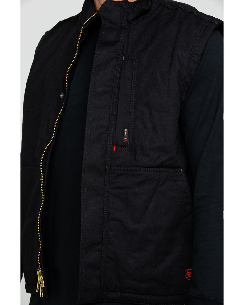 Ariat Men's Black FR Workhorse Work Vest, Black, hi-res