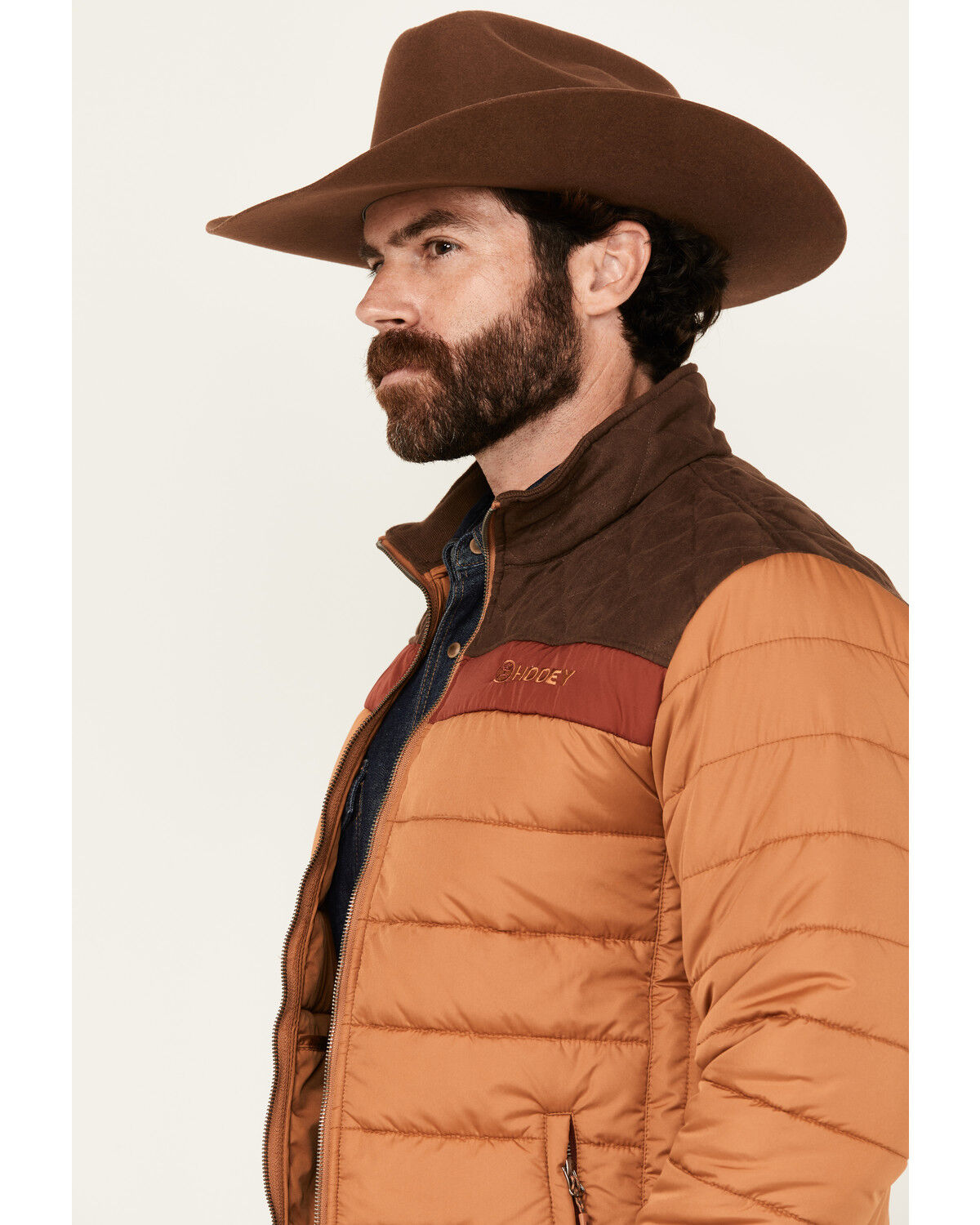 Image #2 - Hooey Men's Colorblock Packable Puffer Jacket, Tan, hi-res