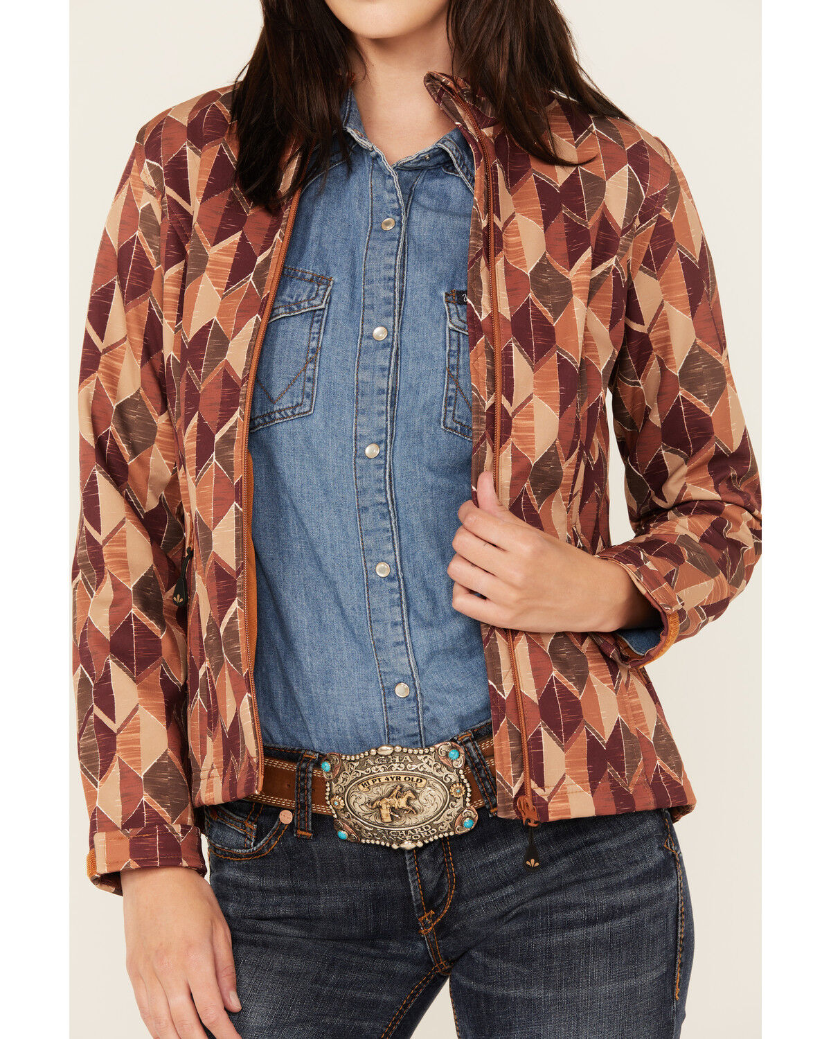 Image #3 - Shyanne Women's Abstract Western Softshell Jacket, Caramel, hi-res
