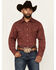 Image #1 - Wrangler Retro Men's Printed Long Sleeve Snap Western Shirt - Tall, Red, hi-res