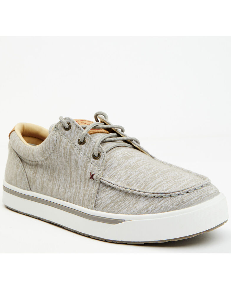 Twisted X Men's Marichino Taupe Wool Kick Lace-Up Causal Shoe - Moc Toe , Taupe, hi-res