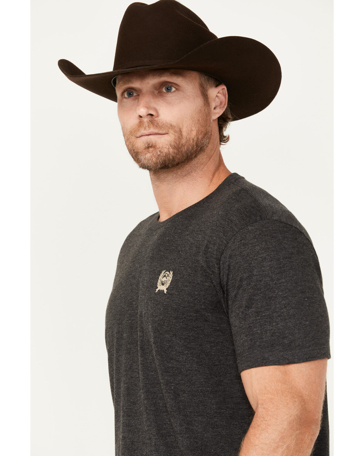 Image #3 - Cinch Men's Logo Short Sleeve T-Shirt, Charcoal, hi-res
