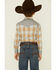 Roper Boys' Orange Plaid Contrast Yoke Long Sleeve Snap Western Shirt , Grey, hi-res
