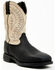 Image #1 - Rocky Men's Rugged Trail Pull On Western Work Boots - Steel Toe , Black/white, hi-res