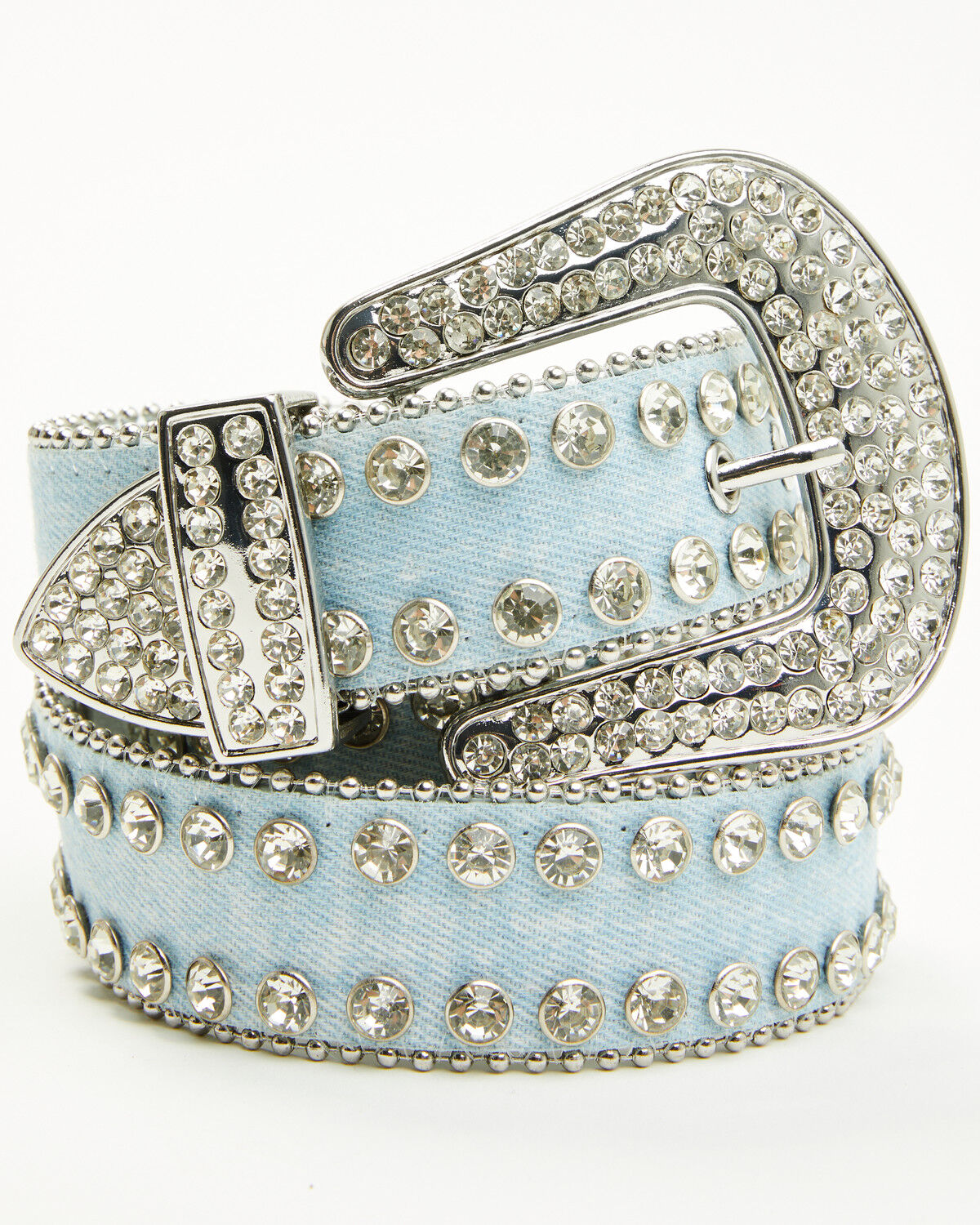 Image #1 - Shyanne Women's Denim Embellished Bling Belt, Light Blue, hi-res