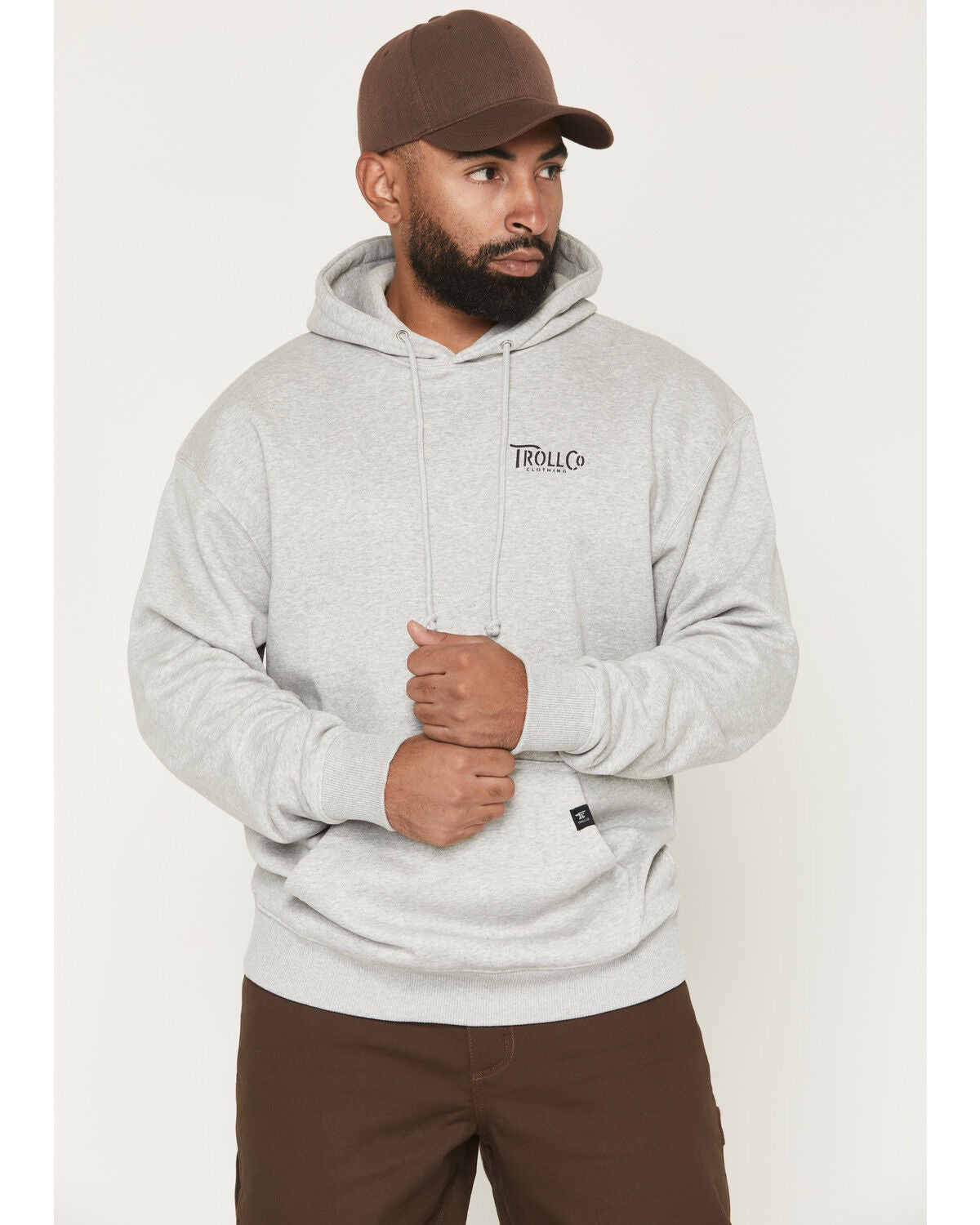 Image #2 - Troll Co Men's Headstrong Hooded Sweatshirt, Heather Grey, hi-res