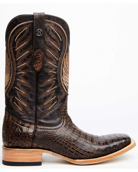 Tanner Mark Men's Shawnee Western Boots - Broad Square Toe, Dark Brown, hi-res