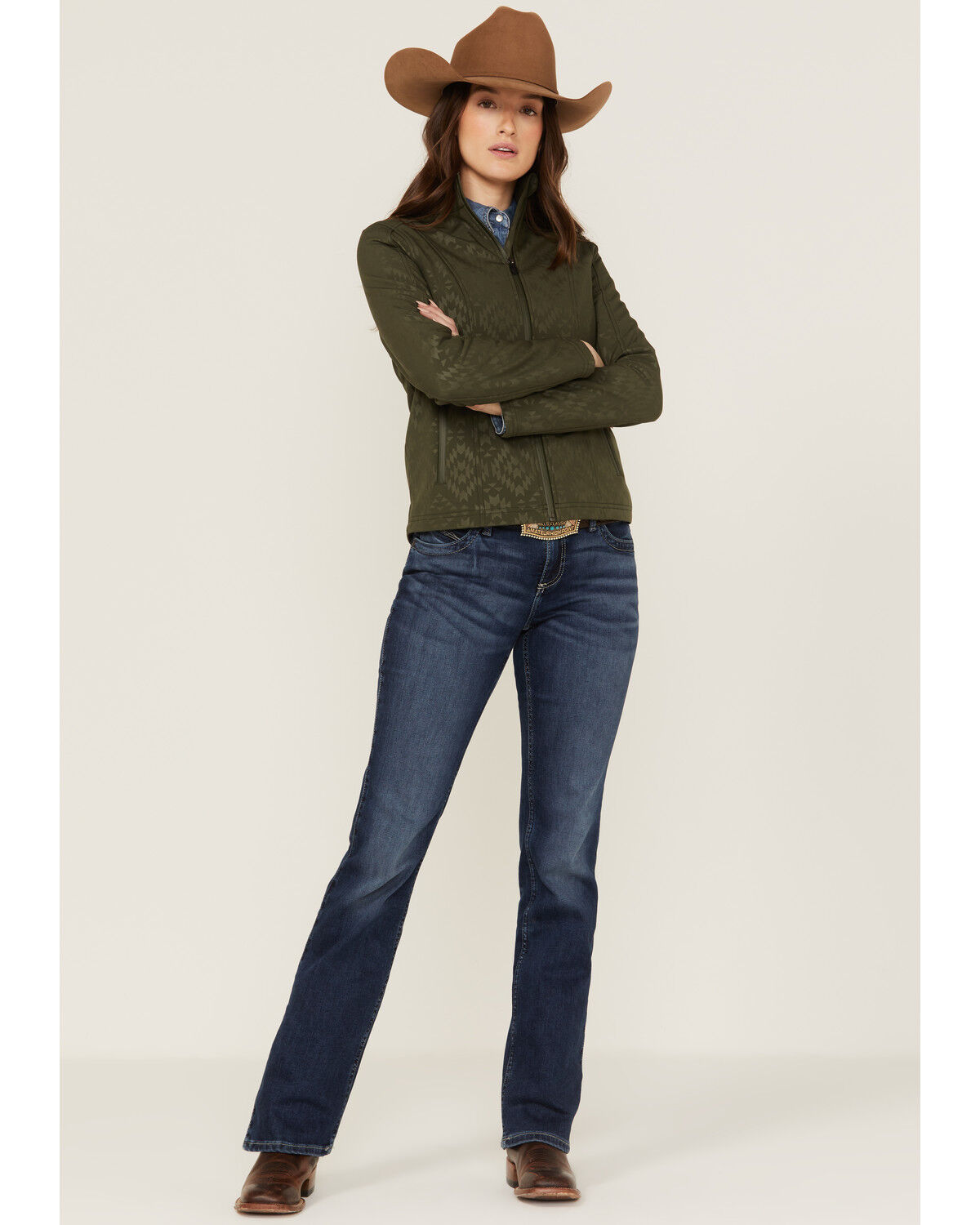 Image #2 - RANK 45® Women's Southwestern Print Softshell Riding Jacket, , hi-res