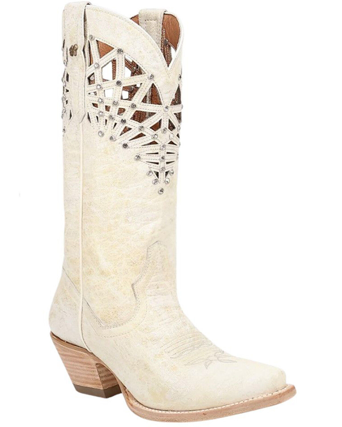 Image #1 - Dan Post Women's Miley Tall Western Boots - Snip Toe, Cream, hi-res
