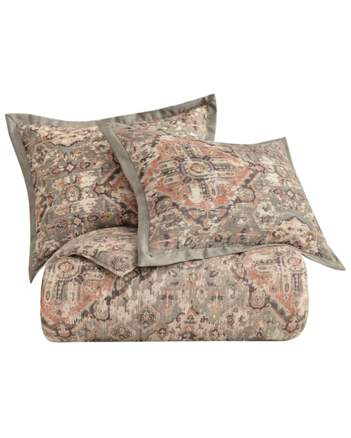 Image #2 - HiEnd Accents Carmen Kilim 3-Piece Full Comforter Set, Taupe, hi-res
