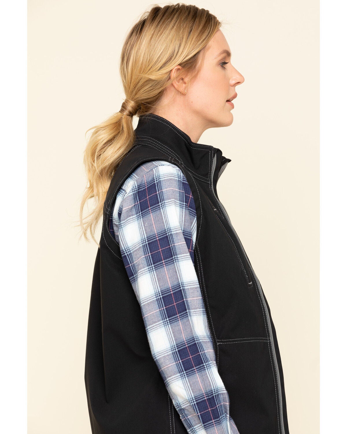 Image #5 - Ariat Women's Black Rebar Stretch Canvas Softshell Vest, Black, hi-res