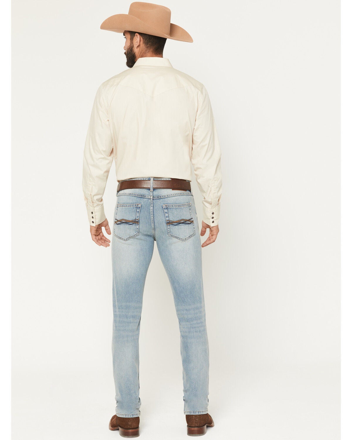 Image #3 - RANK 45&reg; Men's Rider-Flex Bunker Wash Ambush Slim Straight 4-Way Stretch Denim Jeans, Light Wash, hi-res