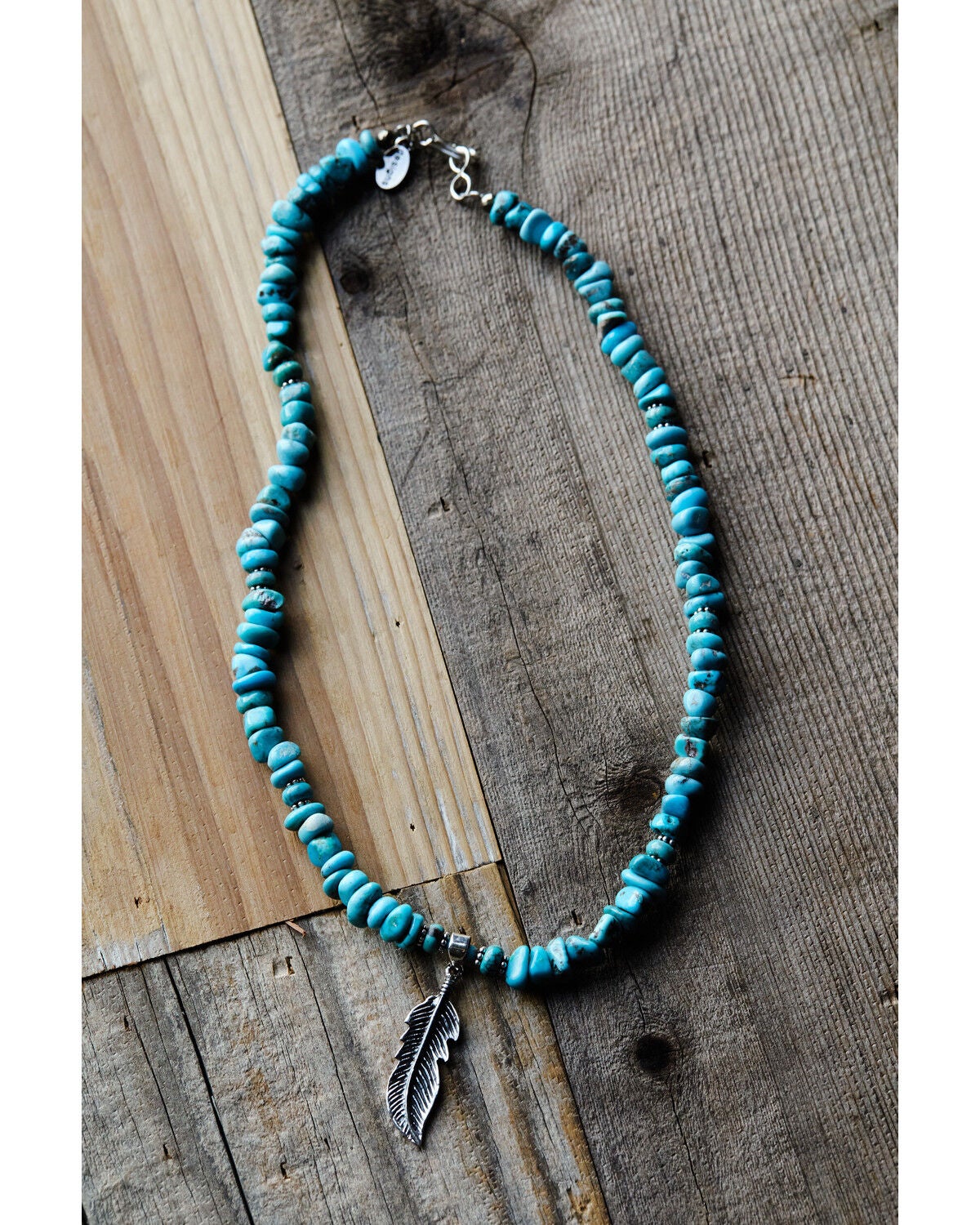Image #1 - Paige Wallace Women's Feather Charm Necklace, Turquoise, hi-res