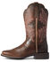 Image #2 - Ariat Women's West Bound Western Boots - Wide Square Toe, Brown, hi-res