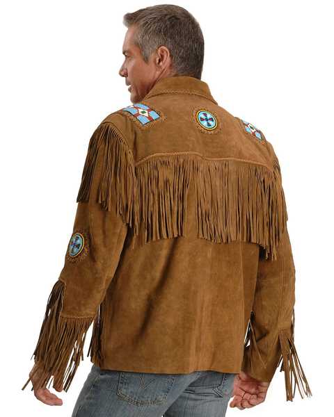 Image #3 - Liberty Wear Eagle Bead Fringed Suede Leather Jacket - Big & Tall, Tobacco, hi-res