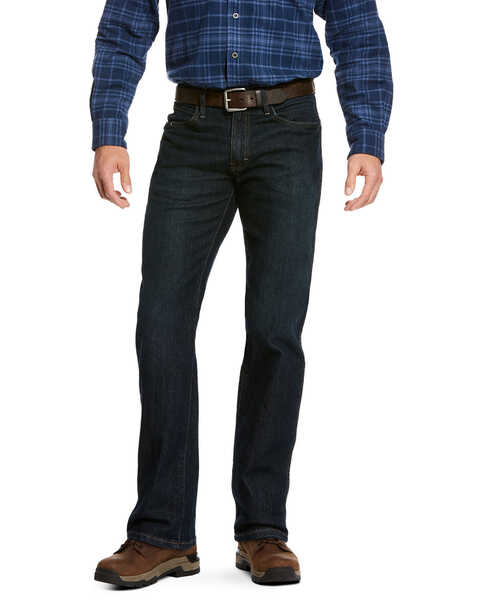 Ariat Men's Rebar M4 Blackstone Durastretch Basic Stackable Straight Work Jeans , Blue, hi-res