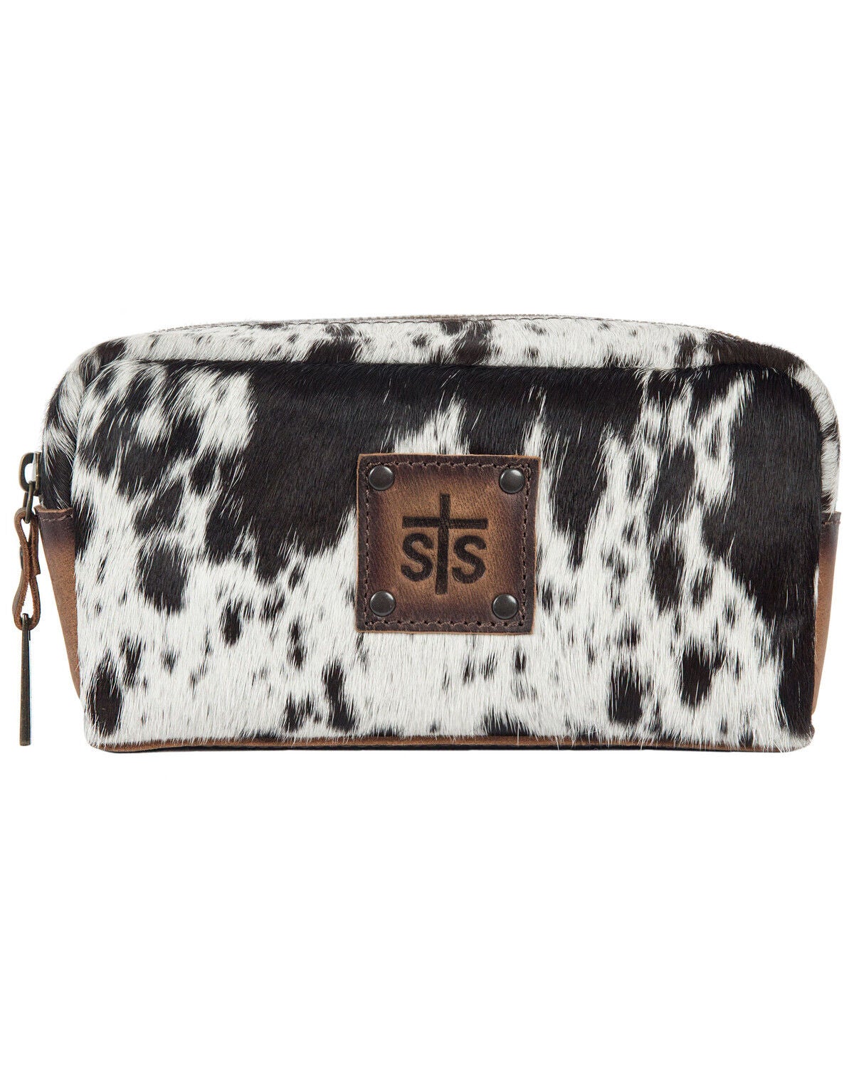 STS Ranchwear Women's Cowhide Bebe Cosmetic Bag, Brown, hi-res