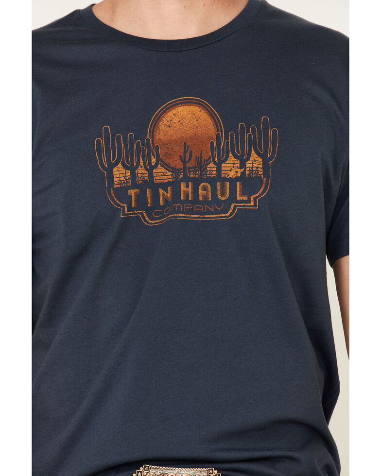 Tin Haul Men's Sunset & Cactus Graphic Short Sleeve T-Shirt , Blue, hi-res