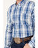 Image #3 - Cowboy Hardware Men's Jacquard Plaid Print Long Sleeve Button-Down Western Shirt , Blue, hi-res