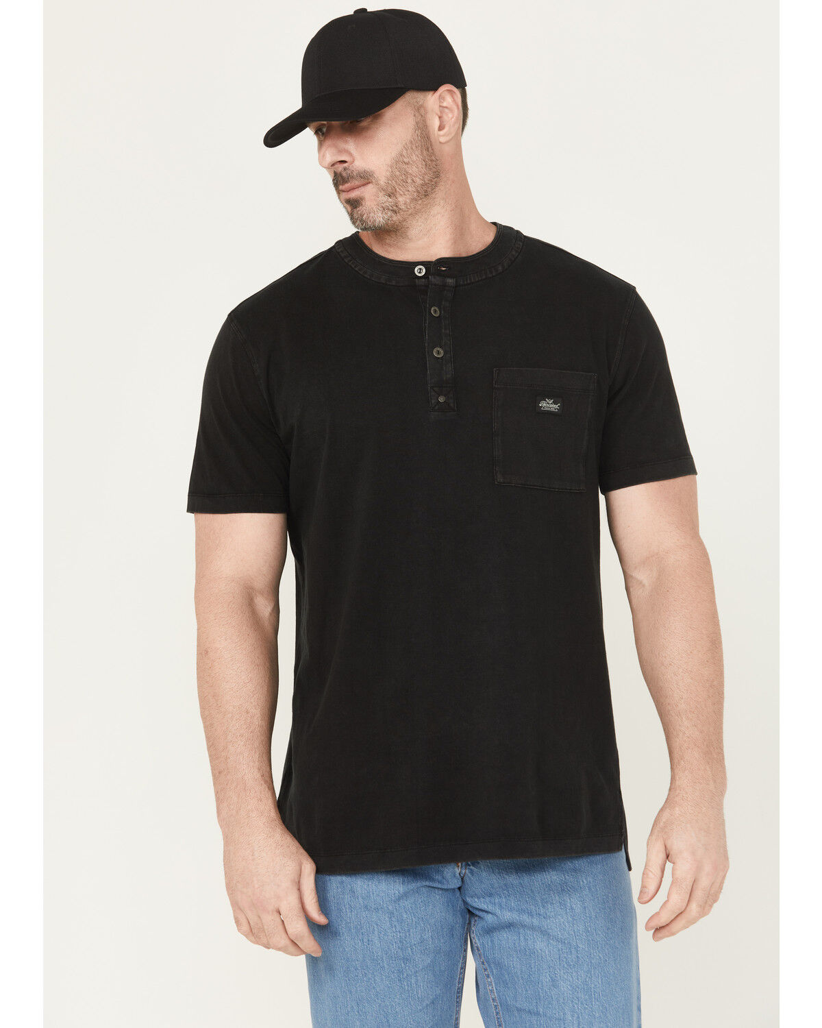 Image #1 - Thorogood Men's Vintage Wash Short Sleeve Pocket Work T-Shirt, Black, hi-res