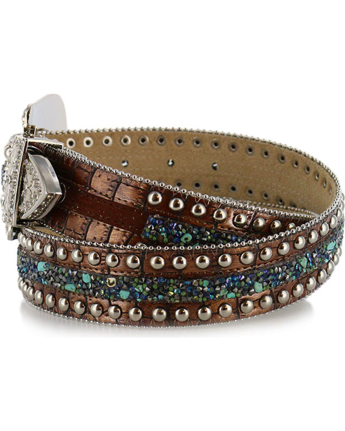 Image #4 - Angel Ranch Women's Stud & Stone Western Belt, , hi-res
