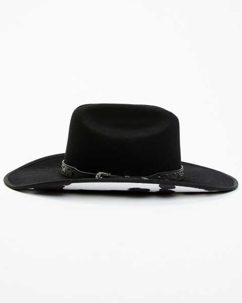 Image #4 - Idyllwind Women's Billie Jean Cow Print Western Felt Hat, Black, hi-res