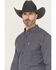 Image #2 - Ariat Men's Canaan Pro Series Plaid Print Long Sleeve Button-Down Stretch Western Shirt, Navy, hi-res