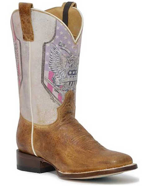Roper Men's 2nd Amendment Concealed Carry Printed Western Boots - Square Toe , Tan, hi-res