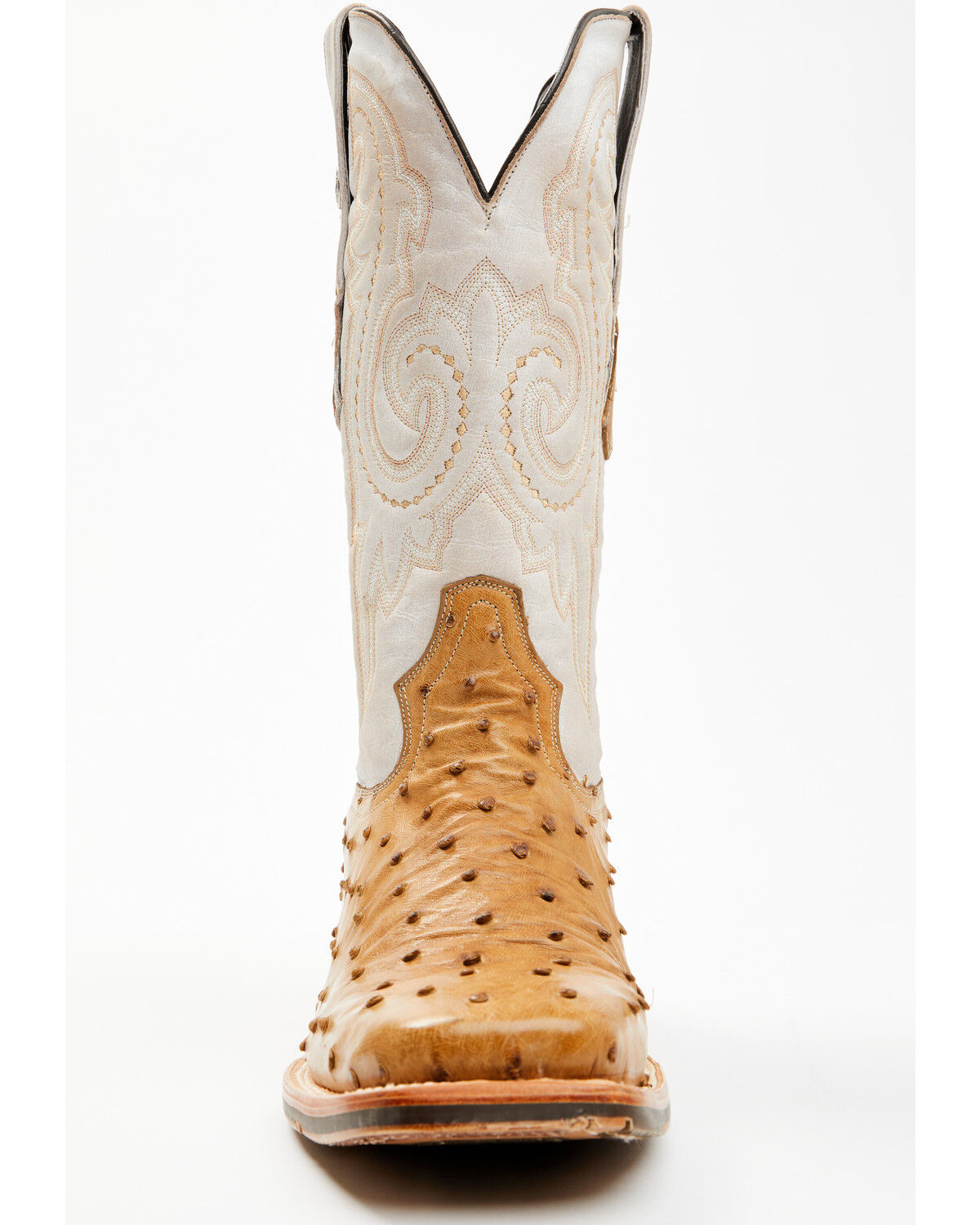 Image #4 - Tanner Mark Men's Exotic Ostrich Western Boots - Broad Square Toe, Tan, hi-res