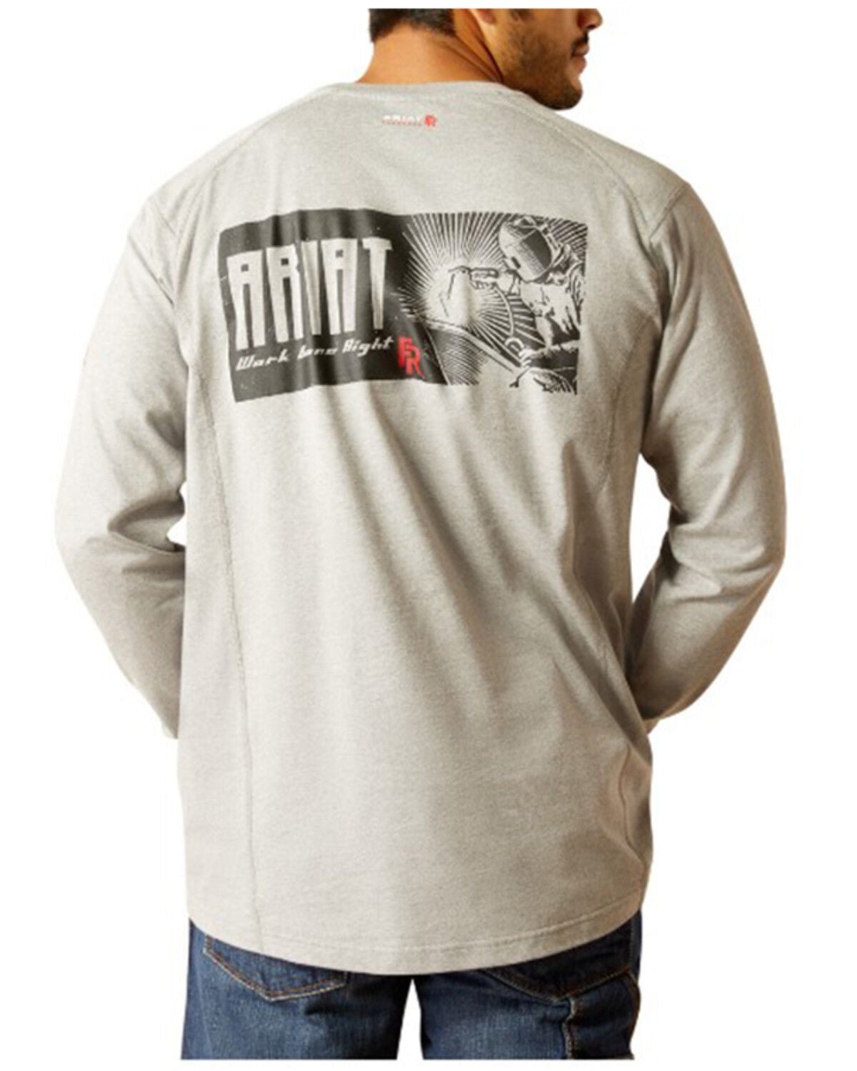 Ariat Men's FR Air Deco Long Sleeve Graphic T-Shirt, Grey, hi-res