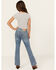 Image #3 - Levi's Girls' 726 Medium Wash Embroidered Stretch Flare Jeans, Blue, hi-res