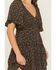 Image #3 - Yura Women's Floral Print Short Sleeve Smocked Mini Dress, Black, hi-res