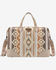 Image #1 - Wrangler Women's Sherpa Southwestern Print Canvas Duffle Bag, Tan, hi-res