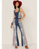 Image #2 - Free People Women's Medium Wash Patchwork Dallas Denim Jumpsuit, Blue, hi-res