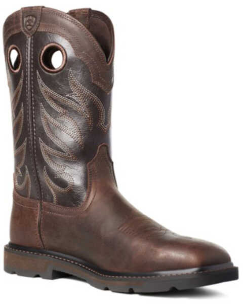 Image #1 - Ariat Men's Brown Groundwork Western Work Boots - Soft Toe, Brown, hi-res