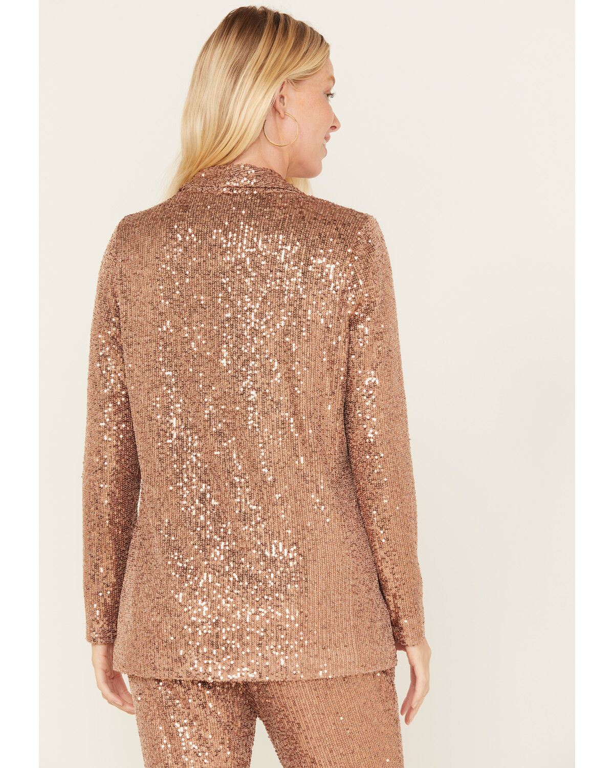 Image #4 - Sadie & Sage Women's Inferno Sequin Blazer, Sand, hi-res