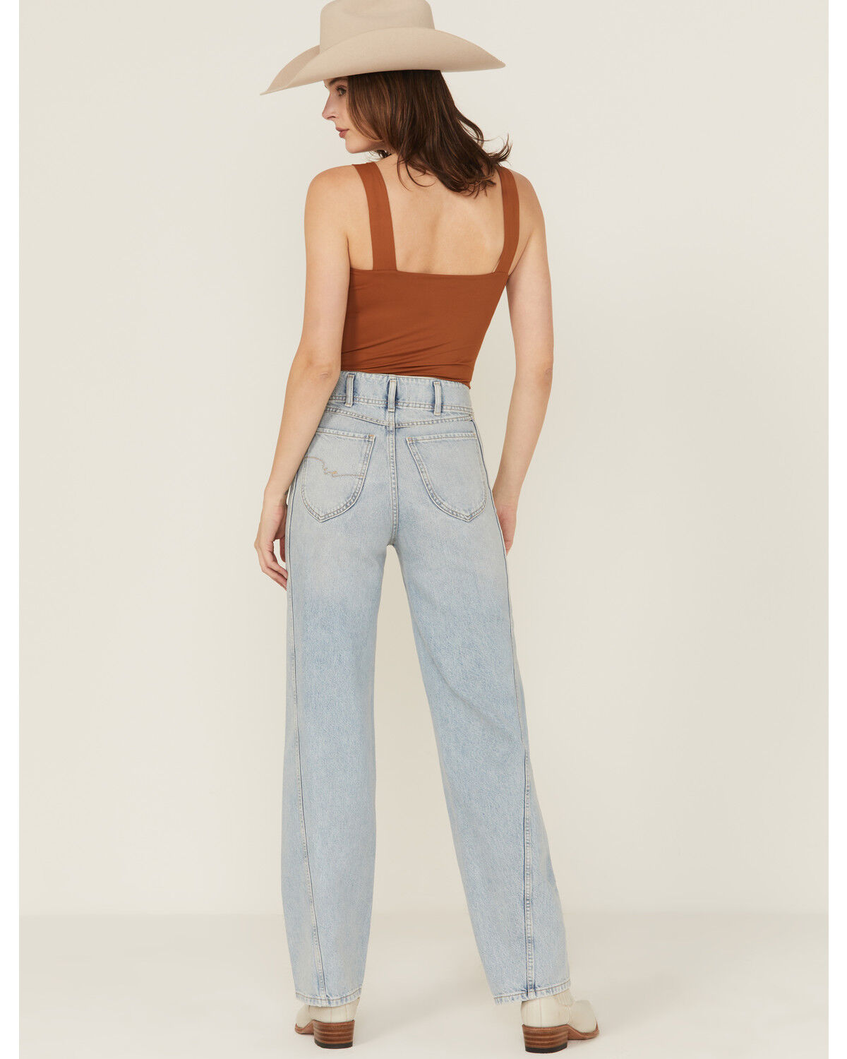 Image #3 - Free People Women's Aster Light Wash High Rise Straight Denim Jeans, Light Wash, hi-res