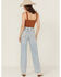Image #3 - Free People Women's Aster Light Wash High Rise Straight Denim Jeans, Light Wash, hi-res