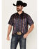 Image #1 - RANK 45® Men's Buckba Short Sleeve Western Polo, Black, hi-res