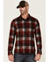 Image #1 - Flag & Anthem Men's Berks Plaid Textured Knit Long Sleeve Button-Down Western Shirt, Red, hi-res