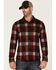 Image #1 - Flag & Anthem Men's Berks Plaid Textured Knit Long Sleeve Button-Down Western Shirt , Red, hi-res