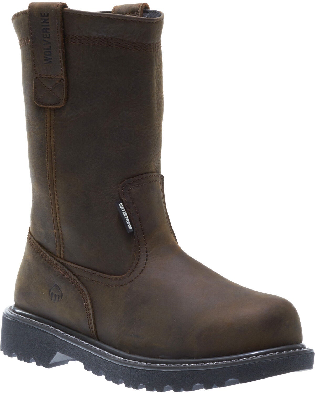 Wolverine Men's Floorhand Waterproof Wellington Work Boots - Steel Toe, Dark Brown, hi-res