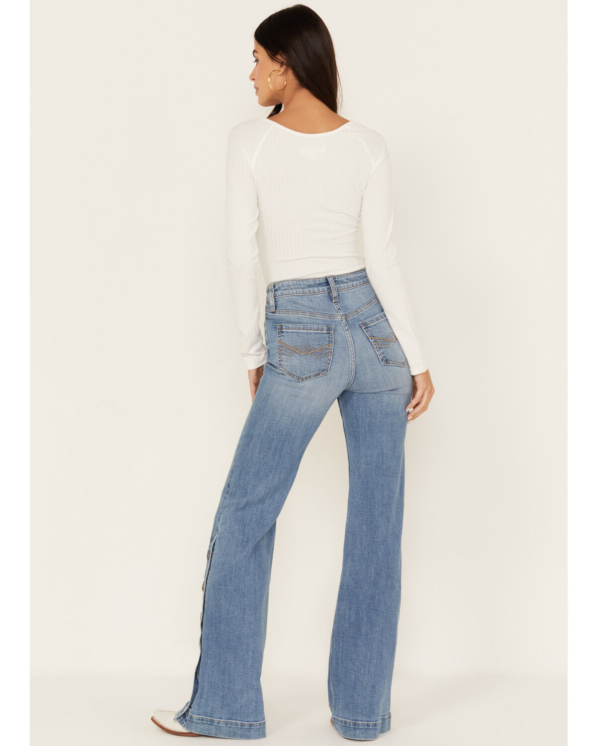 Image #3 - Idyllwind Women's Burch Light Wash High Risin Snap Trouser Jeans, , hi-res
