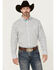 Image #1 - George Strait by Wrangler Plaid Print Long Sleeve Button-Down Stretch Western Shirt - Tall, White, hi-res