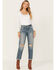Image #1 - Ariat Women's Medium Wash Ultra High Rise Tomboy Relaxed Straight Jeans, , hi-res