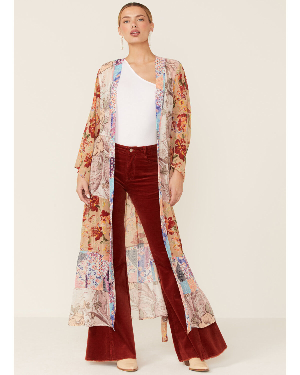 Image #1 - LaBiz Women's Floral Long Kimono, , hi-res