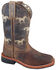 Smoky Mountain Boys' Buffalo Western Boots - Square Toe, Brown, hi-res
