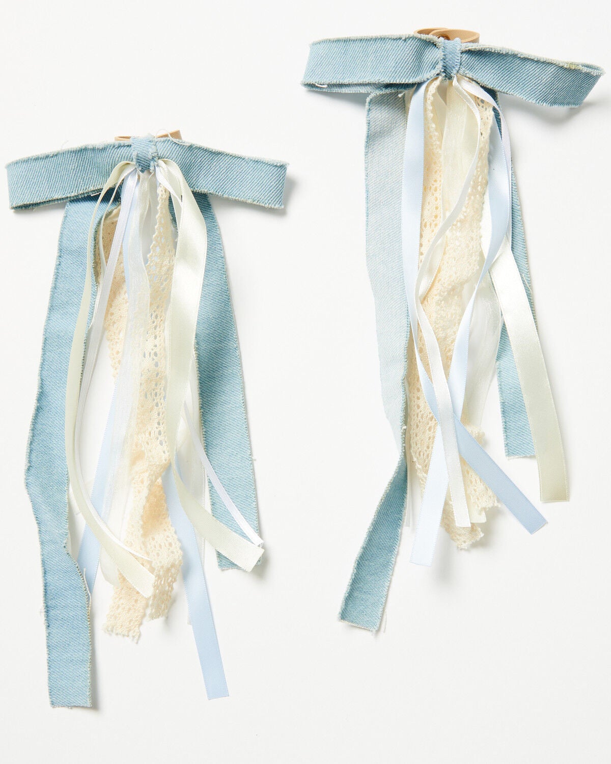 Image #1 - Shyanne Women's Denim Crochet Boot Bows - 2 Piece, Blue, hi-res