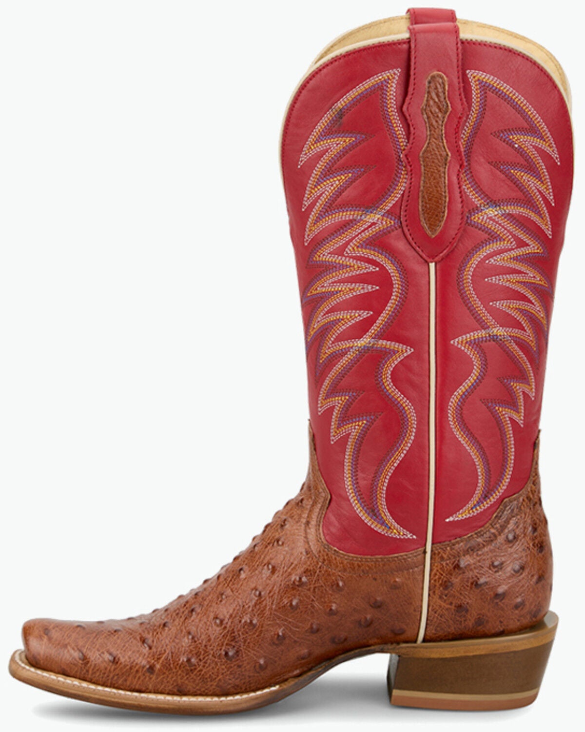 Image #3 - Tony Lama Men's Ranchero Tyler Exotic Ostrich Western Boots - Square Toe, Brandy Brown, hi-res