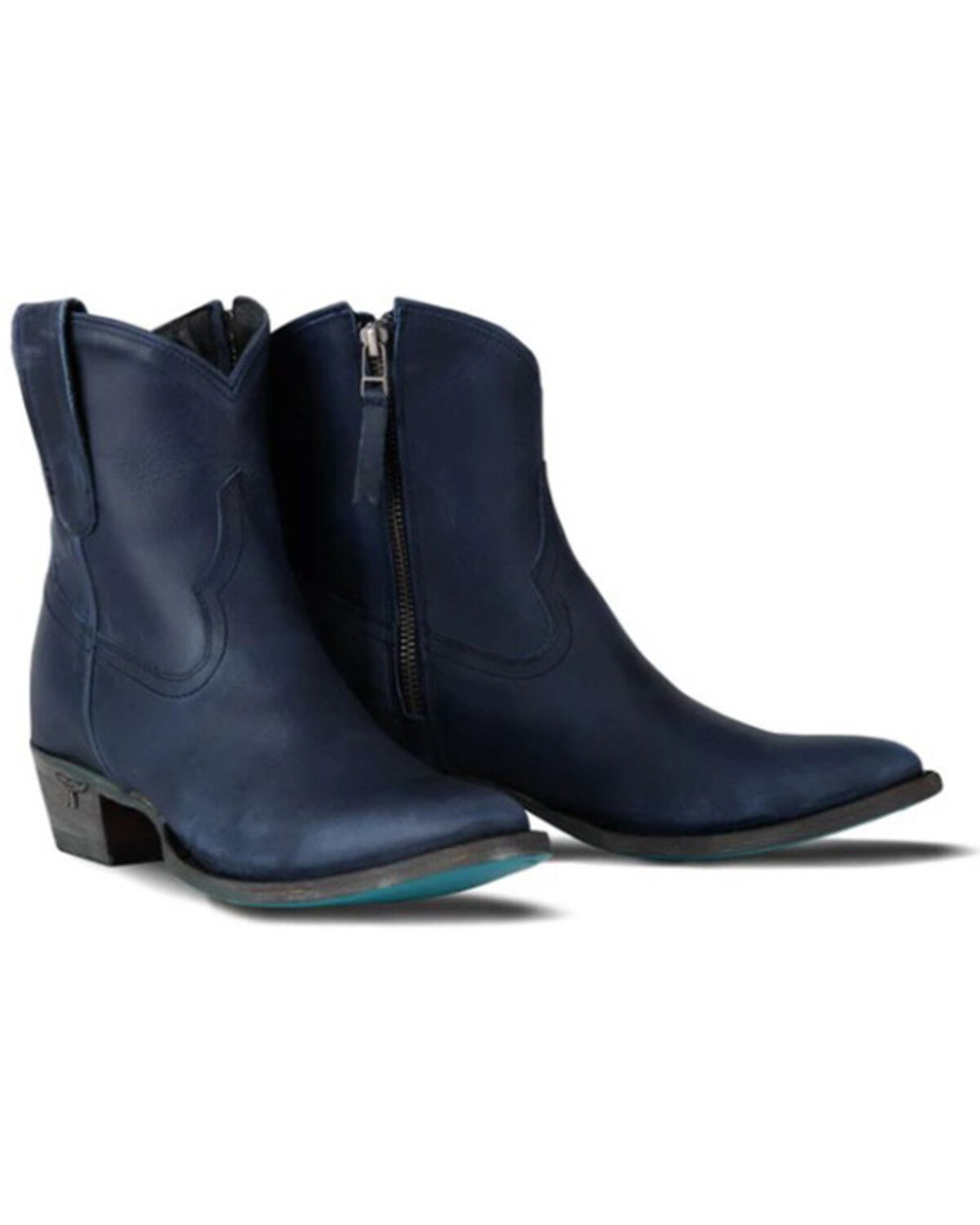Image #1 - Lane Women's Plain Jane Western Booties - Round Toe, Navy, hi-res